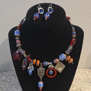 Multicolor Beaded Necklace and Earring Set
